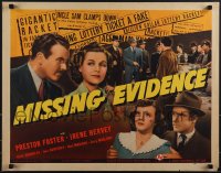 5k0710 MISSING EVIDENCE 1/2sh 1939 Preston Foster, Irene Harvey, Chick Chandler, ultra rare!