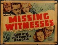 5k0711 MISSING WITNESSES style B 1/2sh 1937 close-ups of John Litel, Dick Purcell, Dale, ultra rare!