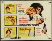5k0716 NIGHT OF THE HUNTER style B 1/2sh 1956 Robert Mitchum & Winters, Laughton's classic noir!