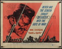 5k0719 PATHS OF GLORY style A 1/2sh 1958 Stanley Kubrick, cool images from World War I classic!