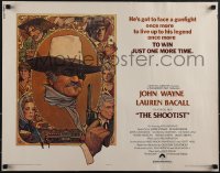 5k0729 SHOOTIST 1/2sh 1976 best Richard Amsel artwork of aging gunfighter John Wayne & cast!