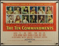 5k0737 TEN COMMANDMENTS style B 1/2sh 1956 Charlton Heston, Yul Brynner & cast, Cecil B. DeMille!