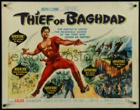 5k0738 THIEF OF BAGHDAD signed 1/2sh 1961 by Steve Reeves, who defies an empire, cool art!