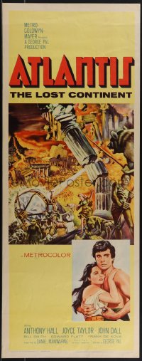 5k0899 ATLANTIS THE LOST CONTINENT insert 1961 George Pal sci-fi, cool fantasy art by Joseph Smith!
