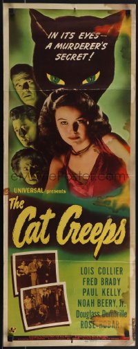 5k0905 CAT CREEPS insert 1946 Lois Collier and top cast, it will scare you out of your skin!