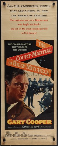 5k0909 COURT-MARTIAL OF BILLY MITCHELL insert 1956 c/u of Gary Cooper, directed by Otto Preminger!