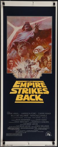 5k0916 EMPIRE STRIKES BACK insert R1981 George Lucas sci-fi classic, cool artwork by Tom Jung!