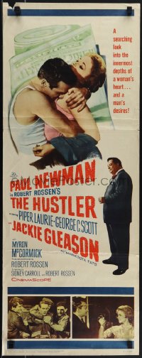 5k0926 HUSTLER insert 1961 pool pros Paul Newman & Jackie Gleason, plus sexy Piper Laurie!