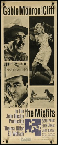 5k0949 MISFITS insert 1961 Clark Gable, Montgomery Clift & ping-ponging sexy Marilyn Monroe!