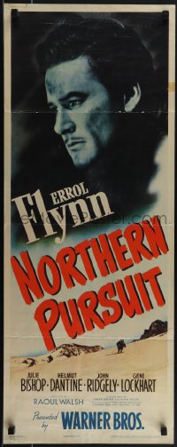 5k0953 NORTHERN PURSUIT insert 1943 Mountie Flynn pretends to help Nazis & betray Canada!