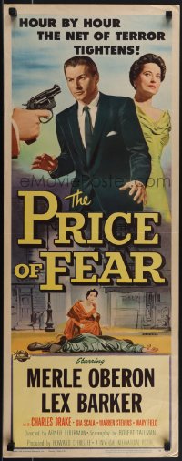 5k0959 PRICE OF FEAR insert 1956 the net of terror tightens on Merle Oberon, now there's no escape!