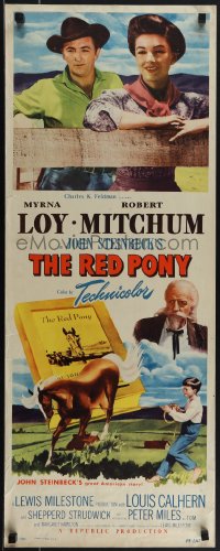 5k0966 RED PONY insert 1949 Robert Mitchum is Myrna Loy's ranch hand, written by John Steinbeck!