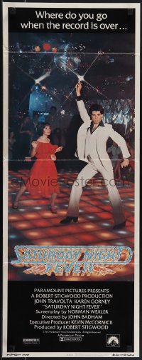 5k0972 SATURDAY NIGHT FEVER insert 1977 best image of disco dancer Travolta & Karen Lynn Gorney!