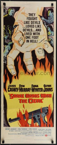 5k0973 SHAKE HANDS WITH THE DEVIL insert 1959 James Cagney, Don Murray, cool artwork of hand!