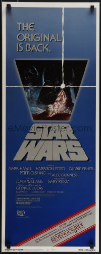 5k0977 STAR WARS insert R1982 George Lucas, art by Tom Jung, advertising Revenge of the Jedi!