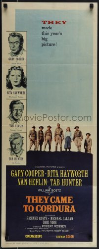 5k0985 THEY CAME TO CORDURA insert 1959 Gary Cooper, Rita Hayworth, Tab Hunter, Van Heflin!