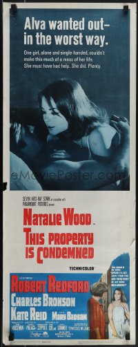 5k0986 THIS PROPERTY IS CONDEMNED insert 1966 close up of sexy Natalie Wood & Robert Redford in bed!