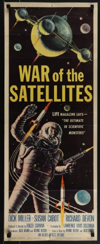 5k0996 WAR OF THE SATELLITES insert 1958 the ultimate in scientific monsters, cool astronaut art!