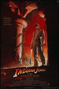 5k0421 INDIANA JONES & THE TEMPLE OF DOOM 1sh 1984 Harrison Ford, Kate Capshaw, Wolfe NSS style!