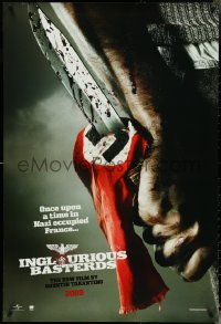 5k0426 INGLOURIOUS BASTERDS teaser DS 1sh 2009 Quentin Tarantino, bloody knife through Nazi flag!