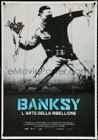 5k0142 BANKSY & THE RISE OF OUTLAW ART Italian 1sh 2020 art of rioter 'throwing' flowers!