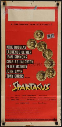 5k0892 SPARTACUS Italian locandina 1960 Kubrick & Kirk Douglas epic, Bass & Brown gold coins art!