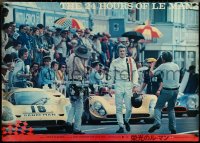 5k0037 LE MANS Japanese 29x41 1971 Steve McQueen walking & photographed by race cars, ultra rare!