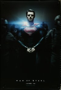 5k0454 MAN OF STEEL teaser DS 1sh 2013 Henry Cavill in the title role as Superman handcuffed!
