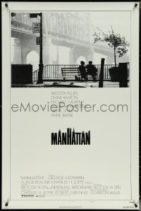 5k0455 MANHATTAN style B 1sh 1979 classic image of Woody Allen & Diane Keaton by bridge!