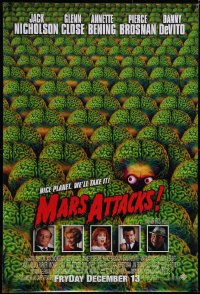 5k0456 MARS ATTACKS! int'l advance DS 1sh 1996 directed by Tim Burton, great image of cast!