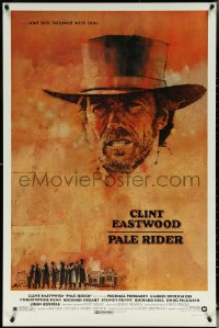 5k0470 PALE RIDER 1sh 1985 close-up artwork of cowboy Clint Eastwood by C. Michael Dudash!