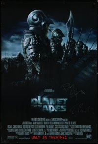 5k0476 PLANET OF THE APES signed style B int'l advance DS 1sh 2001 by Danny Elfman AND Tim Burton!