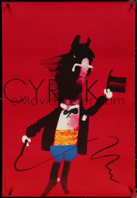 5k0263 CYRK Polish 26x39 1970 artwork of a horse wearing a tuxedo by Waldemar Swierzy!