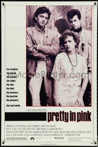 5k0480 PRETTY IN PINK 1sh 1986 great portrait of Molly Ringwald, Andrew McCarthy & Jon Cryer!