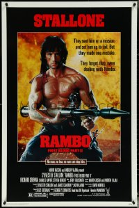 5k0486 RAMBO FIRST BLOOD PART II 1sh 1985 no law, no war can stop Sylvester Stallone w/his RPG!