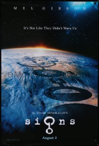 5k0508 SIGNS teaser DS 1sh 2002 M. Night Shyamalan, cool image of Earth from outer space!