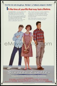 5k0511 SIXTEEN CANDLES 1sh 1984 Molly Ringwald, Anthony Michael Hall, directed by John Hughes!