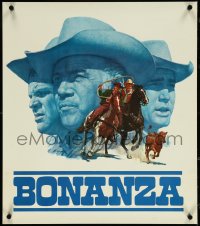 5k0598 BONANZA tv poster 1960s James Bama artwork of Lorne Greene, Blocker & Michael Landon!