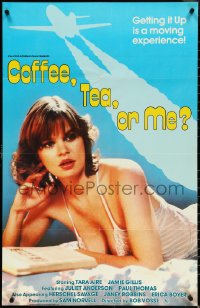 5k0174 COFFEE TEA OR ME 23x35 special poster 1983 image of sexy Tara Aire, airplane with contrails!