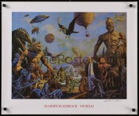 5k0617 RAY HARRYHAUSEN signed 22x27 special poster 1992 by Jim Dallmeier, Harryhausen's World!