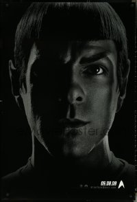 5k0520 STAR TREK teaser DS 1sh 2009 Abrams, image of Zachary Quinto as Spock over black background!