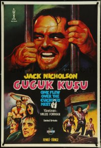 5k0126 ONE FLEW OVER THE CUCKOO'S NEST Turkish 1981 Jack Nicholson, wild misleading artwork!