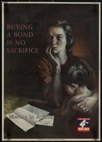 5k0631 BUYING A BOND IS NO SACRIFICE 14x20 WWII war poster 1943 Gonzalez art of devastated family!