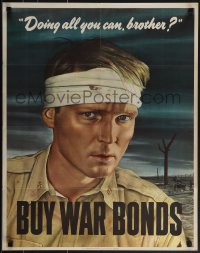 5k0633 DOING ALL YOU CAN BROTHER 22x28 WWII war poster 1943 Sloan art of wounded soldier!