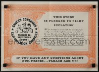 5k0640 GROCER-CONSUMER ANTI-INFLATION CAMPAIGN 12x16 WWII war poster 1945 fight high prices!
