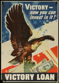 5k0165 VICTORY NOW YOU CAN INVEST IN IT 26x37 WWII war poster 1945 patriotic art by Dean Cornwell!