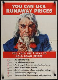 5k0657 YOU CAN LICK RUNAWAY PRICES 16x23 WWII war poster 1943 great James Montgomery Flagg art!