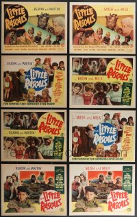 5m0289 LOT OF 8 OUR GANG RE-RELEASE LOBBY CARDS R1950s great images of The Little Rascals!