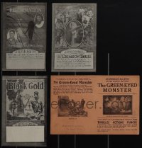 5m0564 LOT OF 4 NORMAN FILMS HERALDS 1910s-1920s Crimson Skull, Black Gold, Green-Eyed Monster!