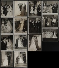 5m0490 LOT OF 14 8X10 ELIZABETH TAYLOR & CONRAD HILTON DELUXE WEDDING PHOTOS 1950 great images!